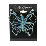 Butterfly Brooch-Pin With Bead Accents  Blue Color #LQP1156