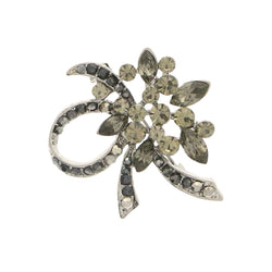 Silver-Tone & Multi Colored Metal Brooch-Pin With Crystal Accents #LQP1161