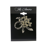 Silver-Tone & Multi Colored Metal Brooch-Pin With Crystal Accents #LQP1161