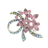 Silver-Tone & Multi Colored Metal Brooch-Pin With Crystal Accents #LQP1166