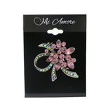 Silver-Tone & Multi Colored Metal Brooch-Pin With Crystal Accents #LQP1166