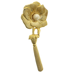 Flower Brooch-Pin Gold-Tone Color  #LQP1195