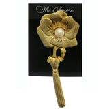 Flower Brooch-Pin Gold-Tone Color  #LQP1195