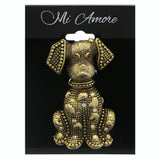 Dog Pet AB Finish Brooch-Pin w/Crystal Accents Gold-Tone Multi Colored #LQP1196