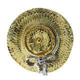 Sun Hat Bow Brooch-Pin Gold-Tone & Silver-Tone Colored #LQP1219