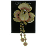 Mi Amore Flowers Brooch-Pin Gold-Tone/Pink