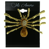 Mi Amore Spider Brooch-Pin Gold-Tone/Orange