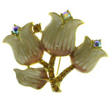 Mi Amore Tulips Brooch-Pin Gold-Tone/Yellow