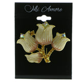 Mi Amore Tulips Brooch-Pin Gold-Tone/Yellow