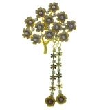 Mi Amore Tree Flowers Brooch-Pin Gold-Tone & Yellow