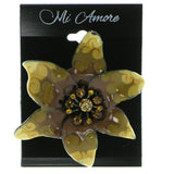 Mi Amore Flower Brooch-Pin Black/Yellow