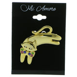 Mi Amore Cat Moveable Brooch-Pin Gold-Tone & Multicolor