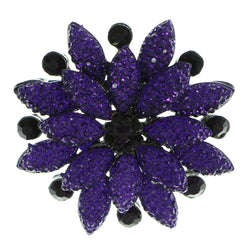 Mi Amore Flower Brooch-Pin Black/Purple