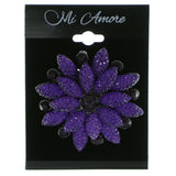 Mi Amore Flower Brooch-Pin Black/Purple