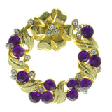 Mi Amore Wreath Brooch-Pin Gold-Tone/Purple