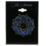 Mi Amore Brooch-Pin Silver-Tone/Blue