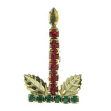 Mi Amore Candle Brooch-Pin Gold-Tone/Multicolor