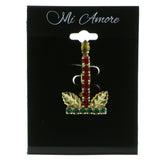 Mi Amore Candle Brooch-Pin Gold-Tone/Multicolor