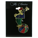 Mi Amore Clown Brooch-Pin Gold-Tone/Multicolor