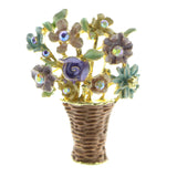 Mi Amore Flowers Brooch-Pin Gold-Tone/Multicolor