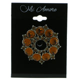 Mi Amore Brooch-Pin Silver-Tone/Orange