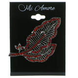 Mi Amore Leaves Brooch-Pin Black/Red