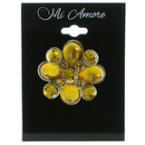 Mi Amore Brooch-Pin Silver-Tone/Yellow