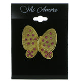 Mi Amore Butterfly Brooch-Pin Gold-Tone/Pink