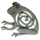 Mi Amore Frog Brooch-Pin Silver-Tone