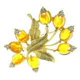 Mi Amore Brooch-Pin Gold-Tone/Orange