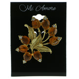 Mi Amore Brooch-Pin Gold-Tone/Orange