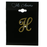 Mi Amore Initial H Brooch-Pin Gold-Tone