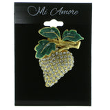 Mi Amore Strawberry Brooch-Pin Gold-Tone/Green