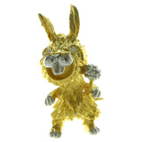 Mi Amore Bunny Costume Brooch-Pin Gold-Tone/Silver-Tone
