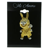 Mi Amore Bunny Costume Brooch-Pin Gold-Tone/Silver-Tone