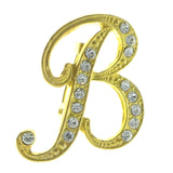 Mi Amore Initial B Brooch-Pin Gold-Tone