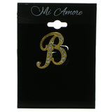 Mi Amore Initial B Brooch-Pin Gold-Tone