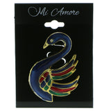 Mi Amore Swan Brooch-Pin Gold-Tone/Multicolor