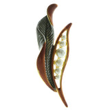 Mi Amore Peapod Brooch-Pin Gold-Tone/Multicolor