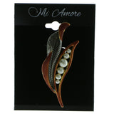 Mi Amore Peapod Brooch-Pin Gold-Tone/Multicolor