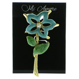 Mi Amore Flower Brooch-Pin Gold-Tone/Multicolor