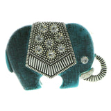 Mi Amore Elephant Brooch-Pin Silver-Tone/Blue