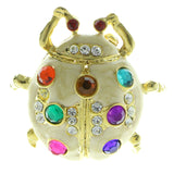 Mi Amore Beetle Brooch-Pin Gold-Tone/Multicolor