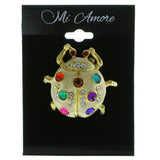 Mi Amore Beetle Brooch-Pin Gold-Tone/Multicolor