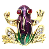 Mi Amore Frog Brooch-Pin Gold-Tone/Multicolor