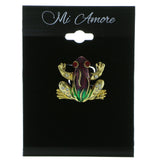 Mi Amore Frog Brooch-Pin Gold-Tone/Multicolor