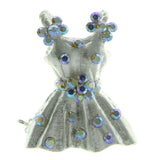 Mi Amore Dress AB Finish Brooch-Pin Silver-Tone & Multicolor