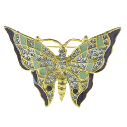 Mi Amore Butterfly Brooch-Pin Gold-Tone/Multicolor