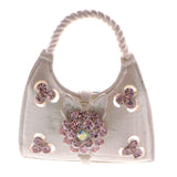 Mi Amore Hand Bag Brooch-Pin Silver-Tone/Pink