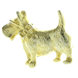 Mi Amore Dog Brooch-Pin Gold-Tone